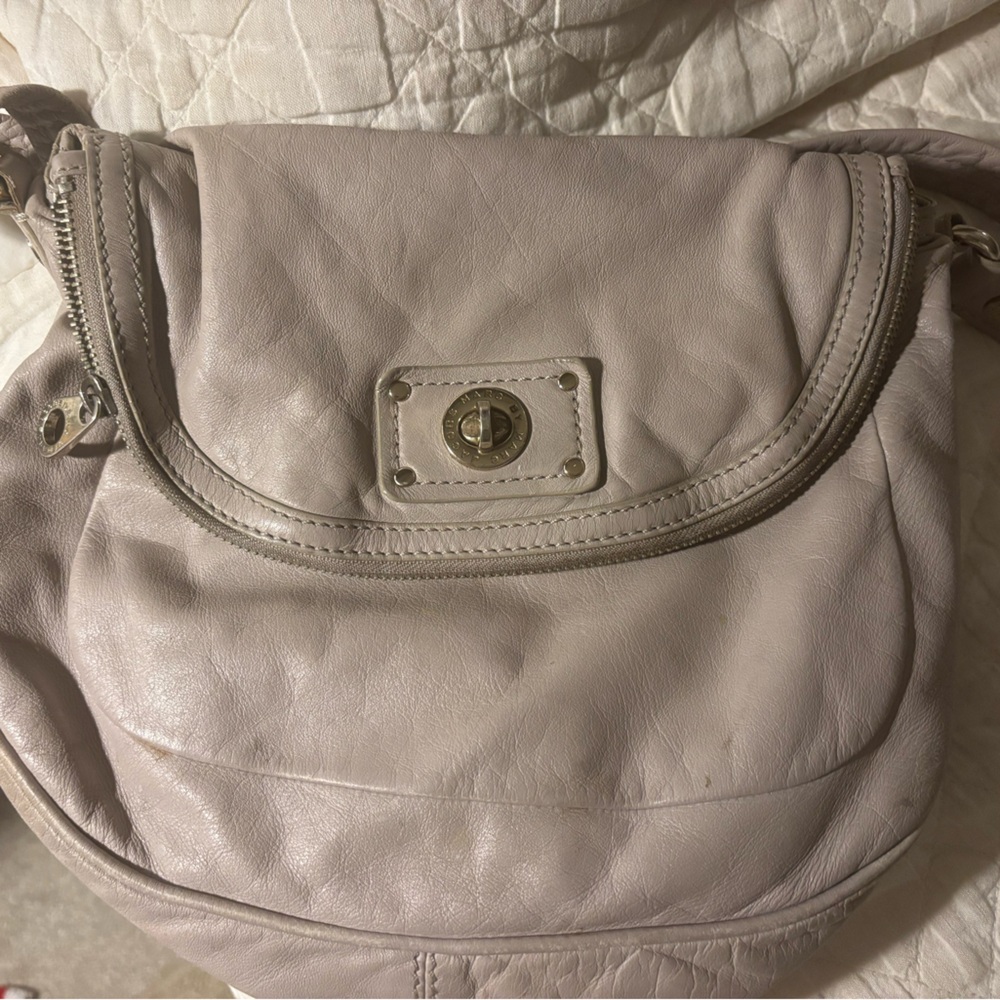 Marc by Marc Jacobs Soft Gray Leather Shoulder Bag